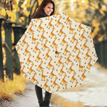 Cute Baby Giraffe Pattern Print Foldable Umbrella