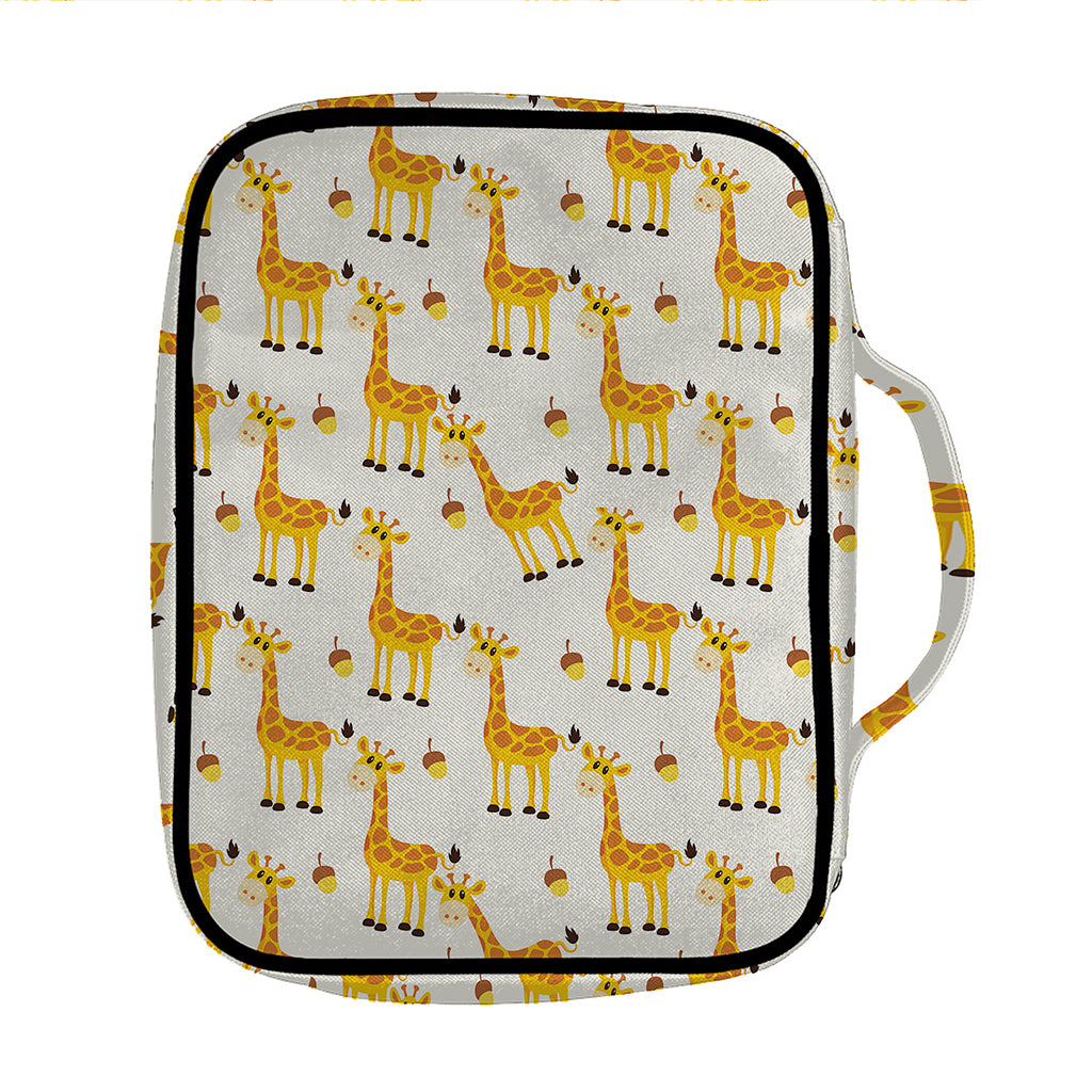 Cute Baby Giraffe Pattern Print Front Pocket Bible Bag