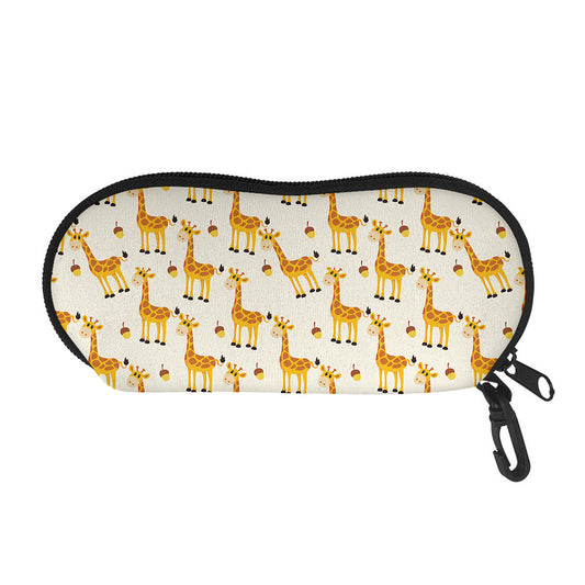 Cute Baby Giraffe Pattern Print Glasses Case