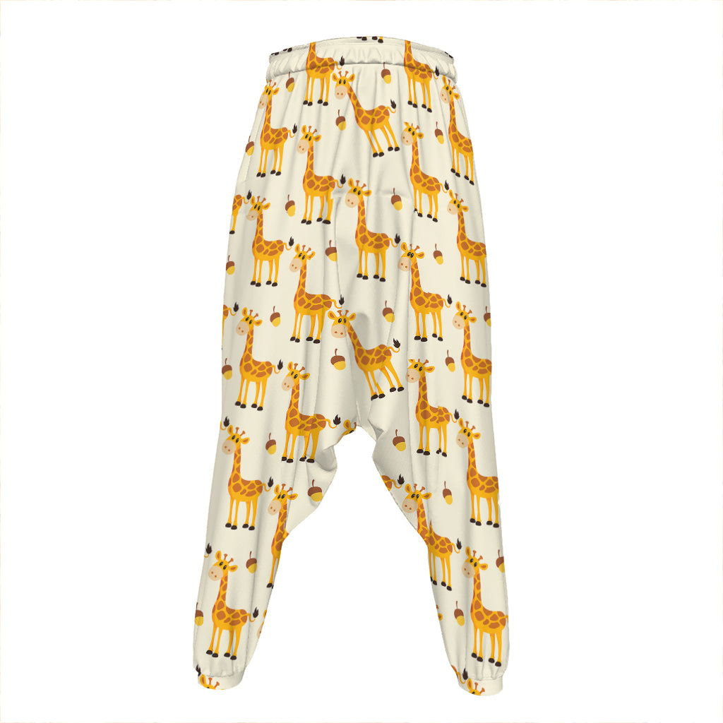 Cute Baby Giraffe Pattern Print Hammer Pants