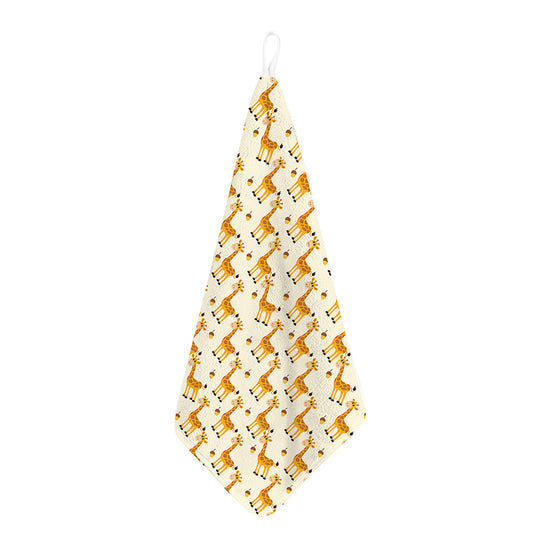 Cute Baby Giraffe Pattern Print Hand Towel