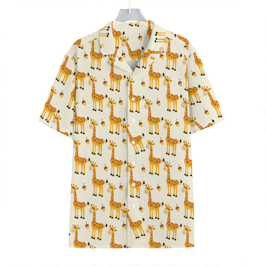 Cute Baby Giraffe Pattern Print Hawaiian Shirt