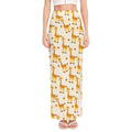 Cute Baby Giraffe Pattern Print High Slit Maxi Skirt