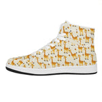 Cute Baby Giraffe Pattern Print High Top Leather Sneakers