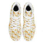 Cute Baby Giraffe Pattern Print High Top Leather Sneakers