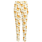Cute Baby Giraffe Pattern Print High-Waisted Pocket Leggings