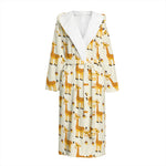 Cute Baby Giraffe Pattern Print Hooded Bathrobe
