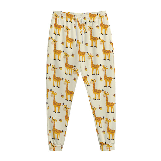 Cute Baby Giraffe Pattern Print Jogger Pants
