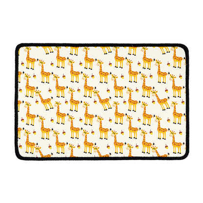 Cute Baby Giraffe Pattern Print Kitchen Mat