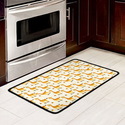 Cute Baby Giraffe Pattern Print Kitchen Mat