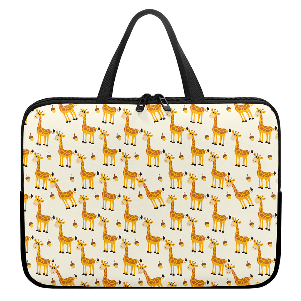 Cute Baby Giraffe Pattern Print Laptop Sleeve With Handle