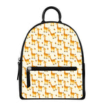 Cute Baby Giraffe Pattern Print Leather Backpack