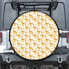 Cute Baby Giraffe Pattern Print Leather Spare Tire Cover