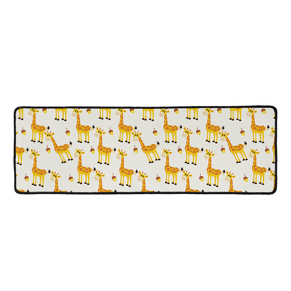 Cute Baby Giraffe Pattern Print Long Kitchen Mat