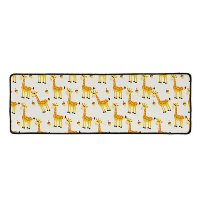 Cute Baby Giraffe Pattern Print Long Kitchen Mat