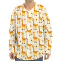 Cute Baby Giraffe Pattern Print Long Sleeve Baseball Jersey