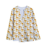 Cute Baby Giraffe Pattern Print Long Sleeve Short Coat