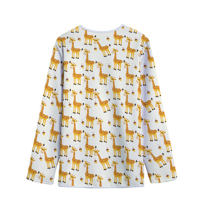Cute Baby Giraffe Pattern Print Long Sleeve Short Coat