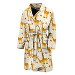 Cute Baby Giraffe Pattern Print Men's Bathrobe