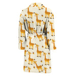 Cute Baby Giraffe Pattern Print Men's Bathrobe