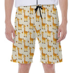 Cute Baby Giraffe Pattern Print Men's Beach Shorts