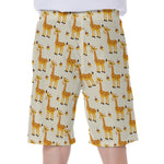 Cute Baby Giraffe Pattern Print Men's Beach Shorts