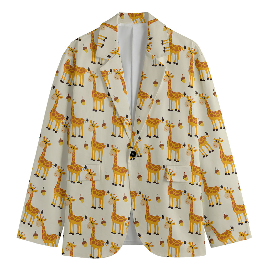 Cute Baby Giraffe Pattern Print Men's Blazer