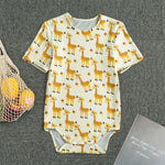Cute Baby Giraffe Pattern Print Men's Bodysuit