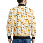 Cute Baby Giraffe Pattern Print Men's Bomber Jacket
