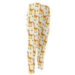 Cute Baby Giraffe Pattern Print Men's Compression Pants