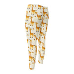 Cute Baby Giraffe Pattern Print Men's Compression Pants