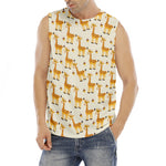 Cute Baby Giraffe Pattern Print Men's Fitness Tank Top