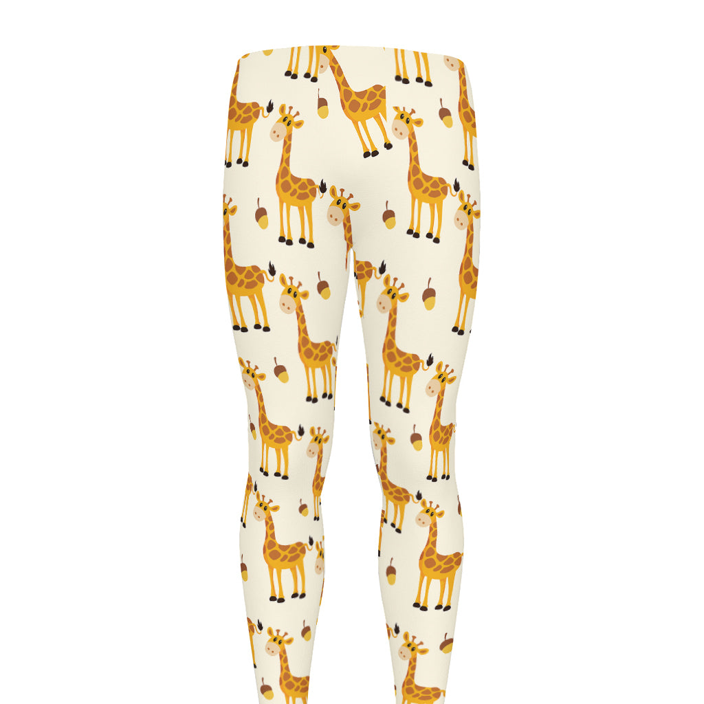 Cute Baby Giraffe Pattern Print Men's leggings