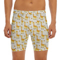 Cute Baby Giraffe Pattern Print Men's Long Boxer Briefs