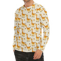 Cute Baby Giraffe Pattern Print Men's Long Sleeve Rash Guard