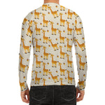 Cute Baby Giraffe Pattern Print Men's Long Sleeve Rash Guard