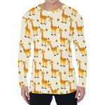 Cute Baby Giraffe Pattern Print Men's Long Sleeve T-Shirt