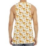 Cute Baby Giraffe Pattern Print Men's Muscle Tank Top