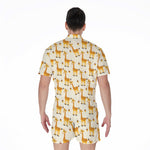 Cute Baby Giraffe Pattern Print Men's Rompers