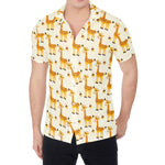Cute Baby Giraffe Pattern Print Men's Shirt