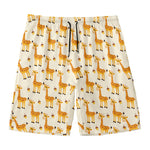 Cute Baby Giraffe Pattern Print Men's Swim Trunks