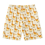 Cute Baby Giraffe Pattern Print Men's Swim Trunks