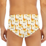 Cute Baby Giraffe Pattern Print Men's Triangle Swim Briefs