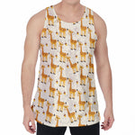 Cute Baby Giraffe Pattern Print Men's Velvet Tank Top