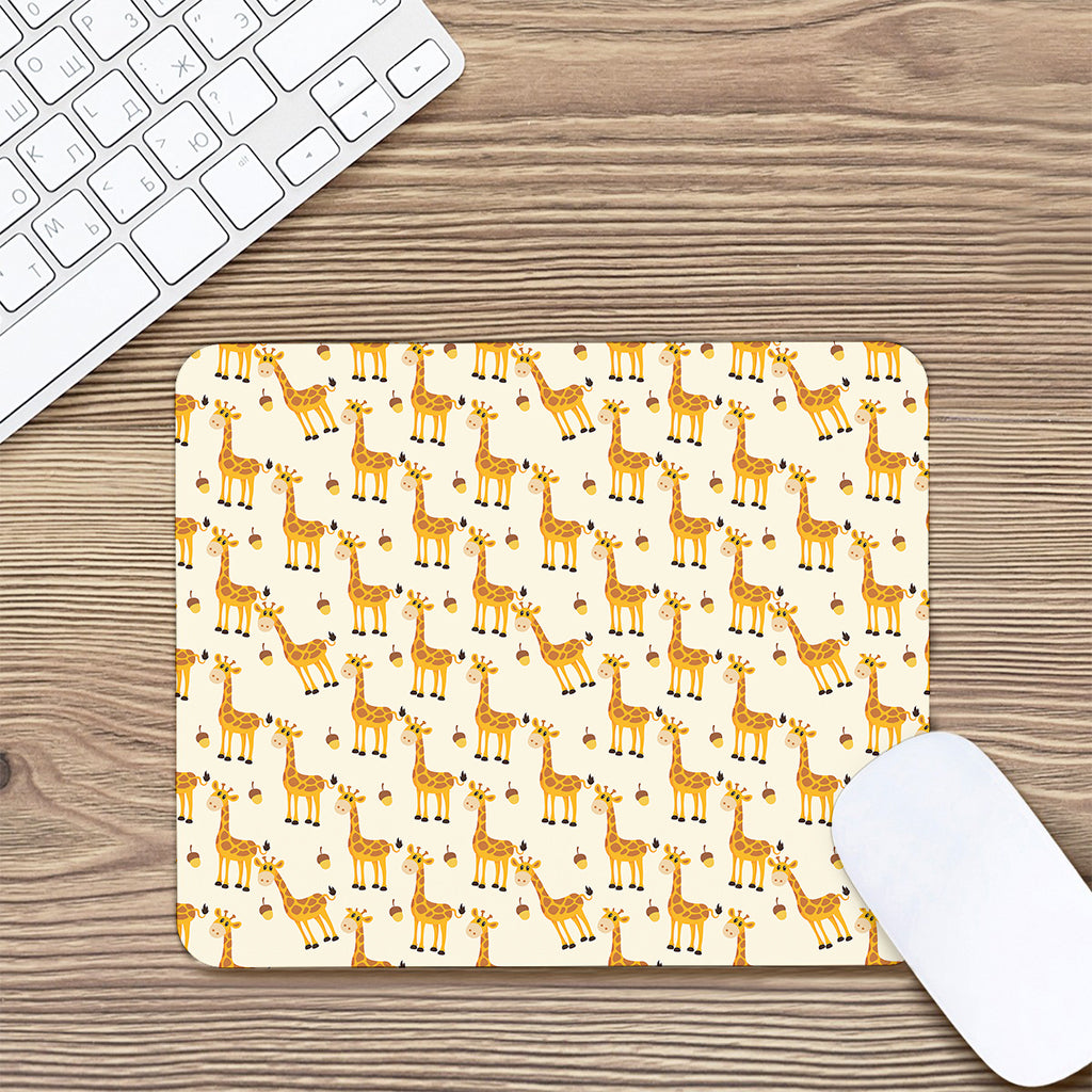 Cute Baby Giraffe Pattern Print Mouse Pad