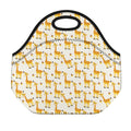 Cute Baby Giraffe Pattern Print Neoprene Lunch Bag