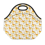 Cute Baby Giraffe Pattern Print Neoprene Lunch Bag
