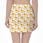 Cute Baby Giraffe Pattern Print Pencil Mini Skirt