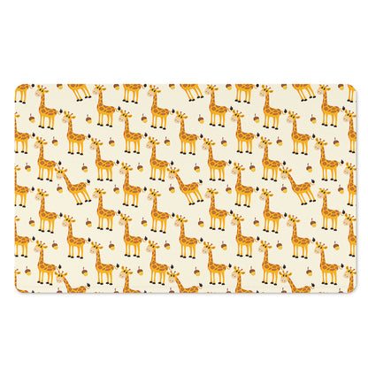 Cute Baby Giraffe Pattern Print Polyester Doormat