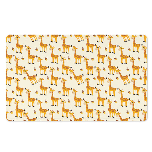 Cute Baby Giraffe Pattern Print Polyester Doormat